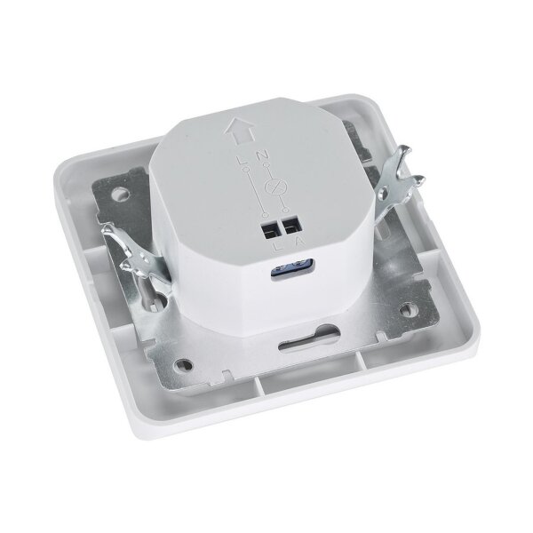 Bewegungsmelder 160° Unterputz 9m Detektion 2-Draht Technik Ersatz für Lichtschalter Wandeinbau Sensor UP Einbau Weiß