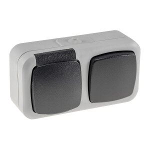 Aufputzsteckdose mit Schalter 2-fach Kombination 250V~...
