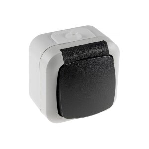 Aufputz Feuchtraum Steckdose IP44 250V Aussensteckdose mit Klappdeckel Schutzkontakt-Steckdose für Innen/Aussen Grau Anthrazit