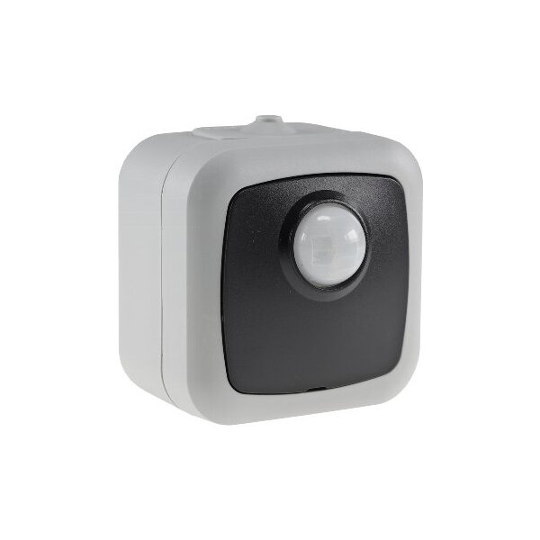 Aufputz Bewegungsmelder für Aussen IP44 Sensor 120° Erfassung 6m Reichweite für Garage Keller Hauseingang 2-500W LED geeignet Aufputz Zeit Regelbar Grau