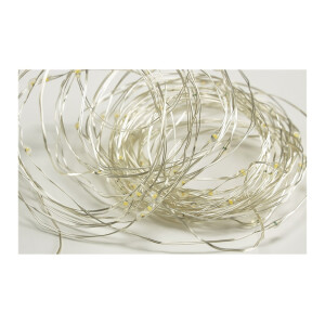LED Drahtlichterkette 8?m – 80 LEDs warmweiß – Batterie & 8 Modi – IP44