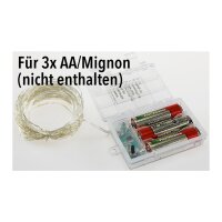 LED Drahtlichterkette 8?m – 80 LEDs warmweiß – Batterie & 8 Modi – IP44