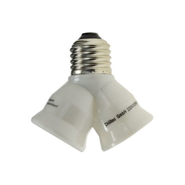 2-fach Lampenfassung Y-Adapter für E27 Lampen Schraubfassung Lampenadapter Weiß