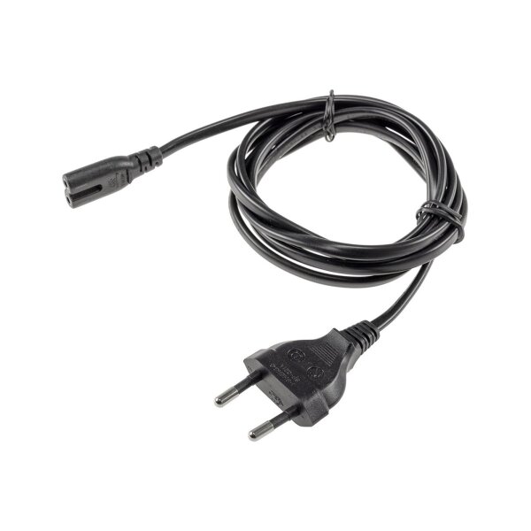 Netzkabel Eurostecker > Doppelnutstecker H03VVH2-F2G, 0,75 mm², 2,5A/250V, 1,5m
