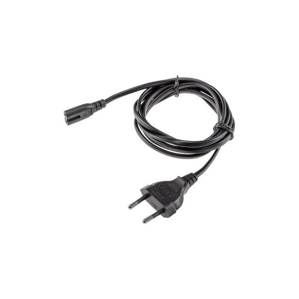 Netzkabel Eurostecker > Doppelnutstecker H03VVH2-F2G, 0,75 mm², 2,5A/250V, 1,5m