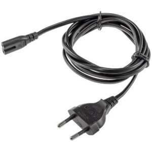 Netzkabel Eurostecker > Doppelnutstecker H03VVH2-F2G, 0,75 mm², 2,5A/250V, 1,5m