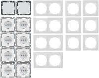 Delphi Steckdosen Schalter Set 20 Teile I Steckdosen Schalter Rahmen Unterputz Einbau I Weiß