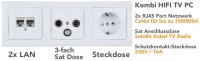 Delphi Steckdosen Schalter Elektro Set 94-teilig I 50x Steckdose 10x Schalter Netzwerk TV Antenne Unterputz Einbau I Weiß