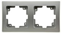 Delphi 2-fach Rahmen Doppel Rahmen Wandabdeckung Silber Grau