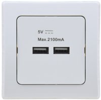 DELPHI 2-fach USB Ladegerät Unterputz 5V 2100mAh 2,1A 2 Unterputz-Netzteil Weiß