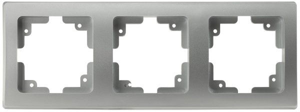 Delphi 3-fach Rahmen I Dreifach-Rahmen für 3 Unterputz Komponenten I Innen 55x55mm Silber Grau