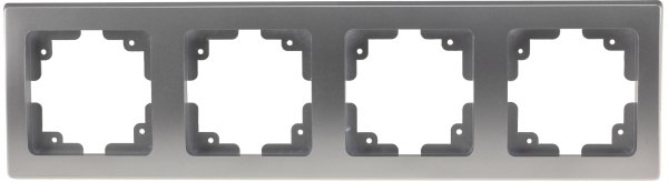 Delphi 4-fach Rahmen I Vierfach-Rahmen für 4 Unterputz Komponenten I Silber Grau
