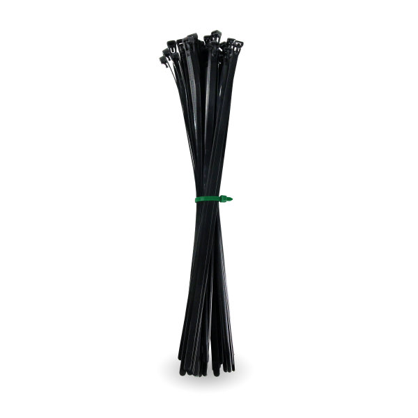 100er Pack HPER® Kabelbinder wiederlösbar nachhaltig schwarz 200x4,8mm