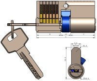Schließzylinder 70mm (40+30mm) 5 Schlüssel, Not- & Gefahrenfunktion