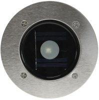 Solar LED Bodenstrahler "CTB-R", rund ØxH 12x4cm, IP44, Edelstahl-Front