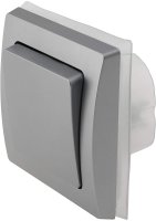 DELPHI IP44 Steckdose und Schalter für Aussen 250V Unterputz Schutzkontakt-Steckdose mit Klappdeckel Wechselschalter für Feuchträume und Aussenbereich I Grau Silber