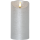 LED Stumpenkerze FLAMME RUSTIC in Silber 15cm