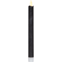 LED LEUCHTERKERZE X2 FLAMME schwarz 24,5cm hoch