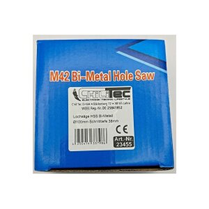 Lochsäge HSS Bi-Metall Ø100mm Sechskant Aufnahme, Schnitttiefe 38mm