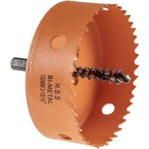 Lochsäge HSS Bi-Metall Ø100mm Sechskant Aufnahme, Schnitttiefe 38mm