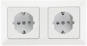MILOS Set 2 Steckdosen + 2-fach Rahmen 250V~/ 16A,...