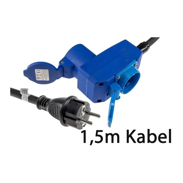 CEE Adapter auf Schutzkontakt-Stecker 230V, H07RNF 3G2,5, 1,5m Kabel