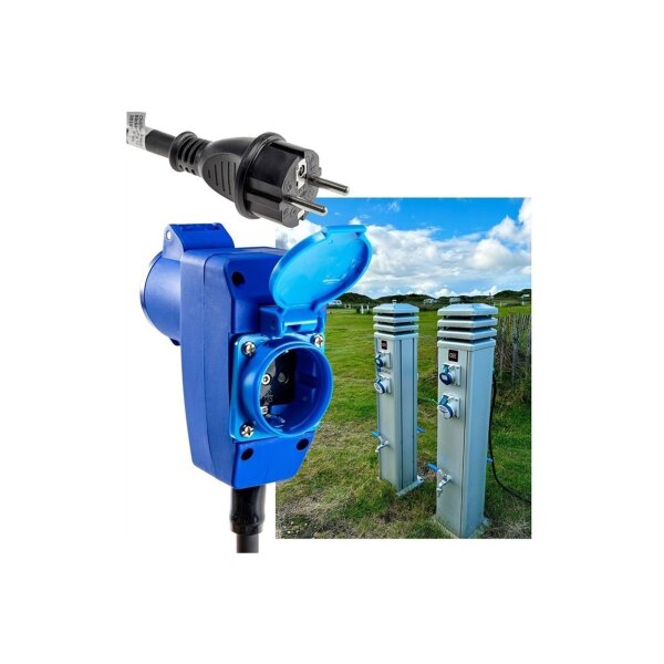 CEE Adapter auf Schutzkontakt-Stecker 230V, H07RNF 3G2,5, 1,5m Kabel