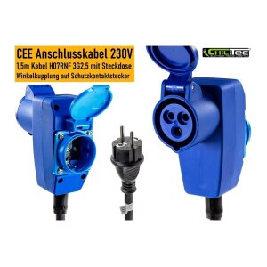 CEE Adapter auf Schutzkontakt-Stecker 230V, H07RNF 3G2,5,...