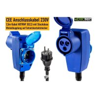 CEE Adapter auf Schutzkontakt-Stecker 230V, H07RNF 3G2,5, 1,5m Kabel