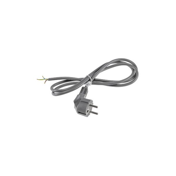 Netzkabel 1,5m, grau, 3x 0,75mm² Schutzkontakt-Stecker > blanke Enden