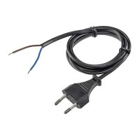 Netzkabel Euro, blankes Ende, 1,5m H03VVH2-F2 0,75 mm² 2,5A/250V schwarz