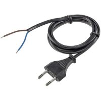 Netzkabel Euro, blankes Ende, 1,5m H03VVH2-F2 0,75 mm² 2,5A/250V schwarz