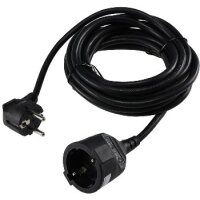 Schutzkontakt-Verlängerung, 10m, schwarz H05VV-F3G 1,5mm² 16A/250V