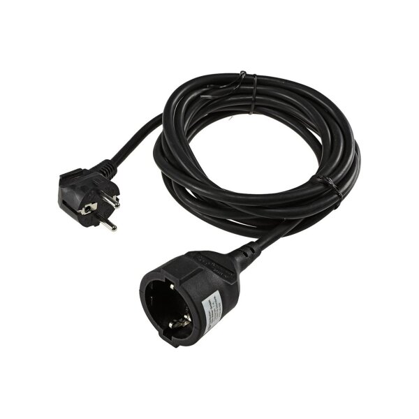 Schutzkontakt-Verlängerung, 3m, schwarz H05VV-F3G 1,5mm² 16A/250V