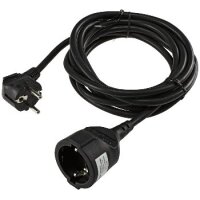 Schutzkontakt-Verlängerung, 3m, schwarz H05VV-F3G 1,5mm² 16A/250V
