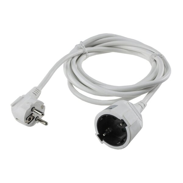 Schutzkontakt-Verlängerung, 3m, weiß H05VV-F3G 1,5mm² 16A/250V