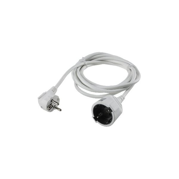 Schutzkontakt-Verlängerung, 3m, weiß H05VV-F3G 1,5mm² 16A/250V