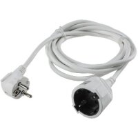 Schutzkontakt-Verlängerung, 3m, weiß H05VV-F3G 1,5mm² 16A/250V