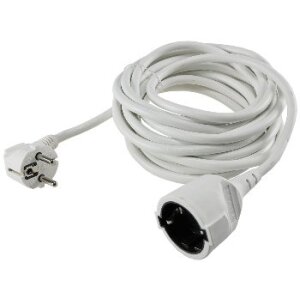 Schutzkontakt-Verlängerung, 5m, weiß H05VV-F3G...