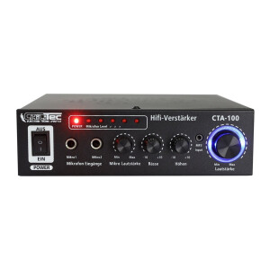 HiFi-Verstärker "CTA-100" 100W, schwarz 1x Line In, Betrieb 12V o. 230V