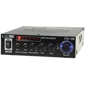 HiFi-Verstärker "CTA-100" 100W, schwarz 1x Line In, Betrieb 12V o. 230V