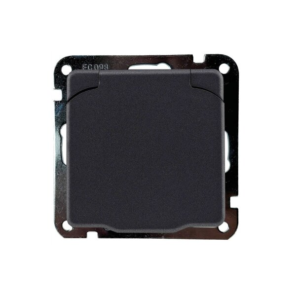 MILOS Schutzkontakt-Steckdose IP40 250V~/ 16A, mit Deckel, UP, anthrazit