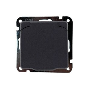 MILOS Schutzkontakt-Steckdose IP40 250V~/ 16A, mit Deckel, UP, anthrazit