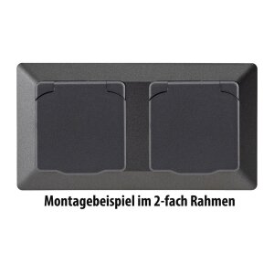 MILOS Schutzkontakt-Steckdose IP40 250V~/ 16A, mit Deckel, UP, anthrazit
