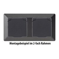 MILOS Schutzkontakt-Steckdose IP40 250V~/ 16A, mit Deckel, UP, anthrazit