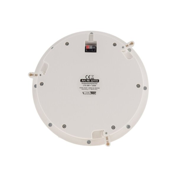 Einbaulautsprecher "CTE-26R", rund, weiß 2-Wege, Ø 25,5cm, 120 Watt