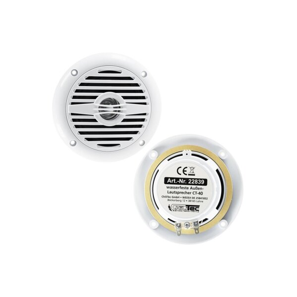 Wasserfeste Außen-Lautsprecher "CT-40" 8 Ohm, 4", 60W, 120Hz-20KHz, PAAR