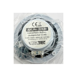 Wasserfeste Außen-Lautsprecher "CT-40" 8 Ohm, 4", 60W, 120Hz-20KHz, PAAR