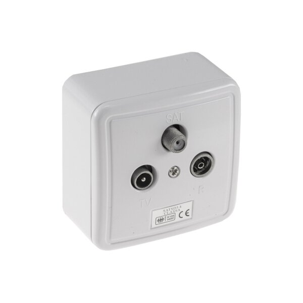 Antennendose TV, Radio + Sat inkl. Aufputz-/Unterputzrahmen