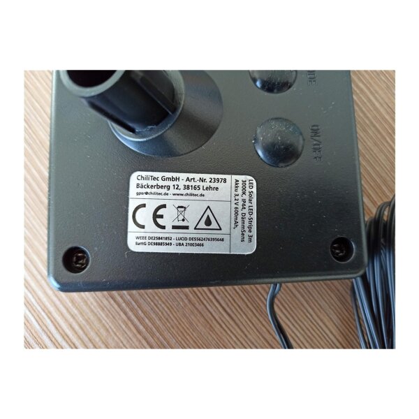 LED Solar LED-Stripe 3m, warmweiß 3000K IP44, Dämmerungssensor